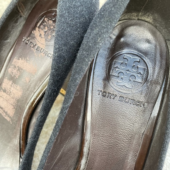 TORY BURCH Wool Pumps Heels Gold Size 9M - Picture 3 of 11